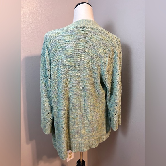 Christopher & Banks CJ Banks Light Green And Blue Cardigan Sweater Size 14W NWT - Picture 2 of 4